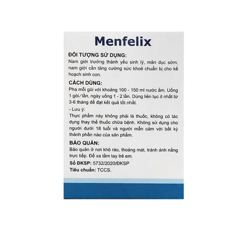 Menfelix tăng cường sinh lý nam, hỗ trợ sức khỏe sinh sản (Hộp 30 gói x 5g)