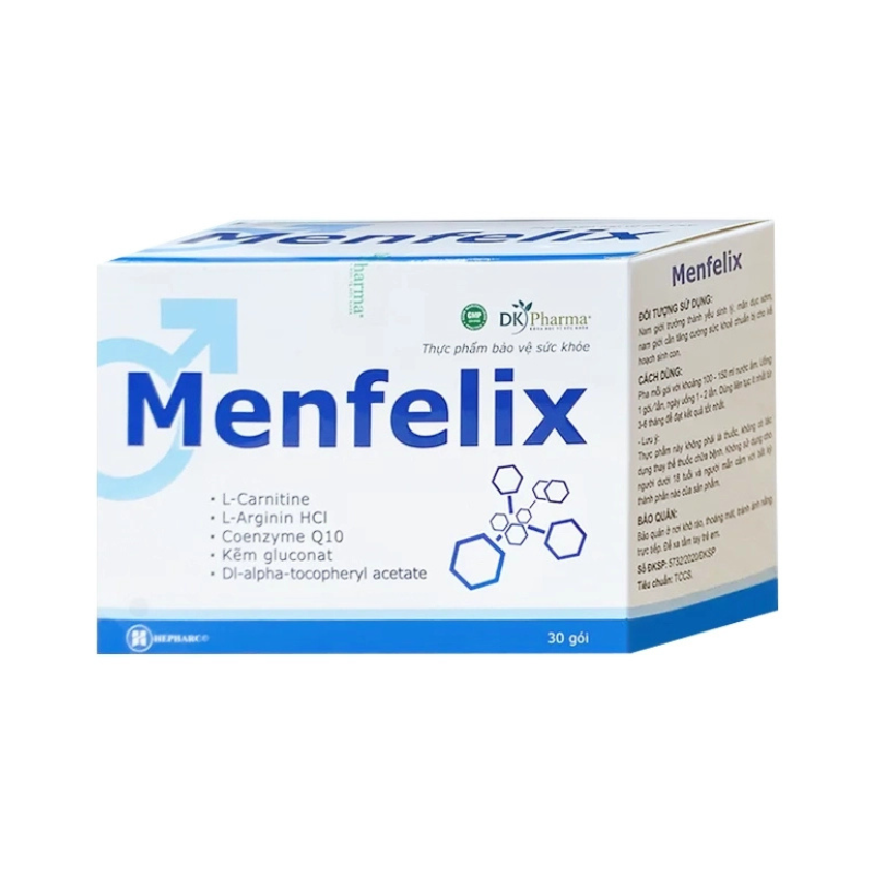 Menfelix tăng cường sinh lý nam, hỗ trợ sức khỏe sinh sản (Hộp 30 gói x 5g)