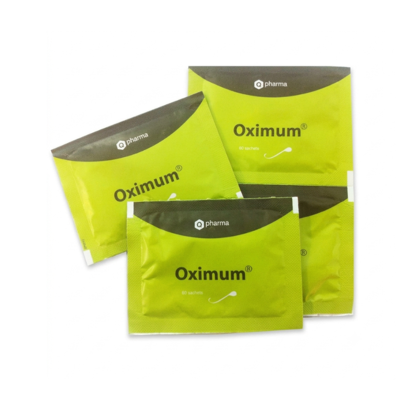 Oximum của Ý hỗ trợ cải thiện chất lượng tinh trùng, tăng khả năng di động và hỗ trợ sinh sản nam giới (Hộp 60 gói x 3,8g)