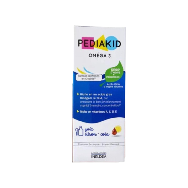 Siro Pediakid Omega 3 của Pháp bổ sung Omega 3, DHA hỗ trợ phát triển não bộ, tăng cường trí nhớ và thị lực cho trẻ (Chai 125ml)