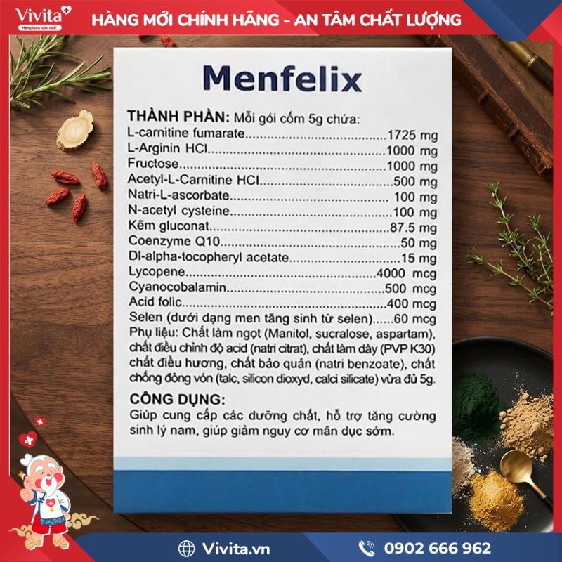Thành phần của Menfelix