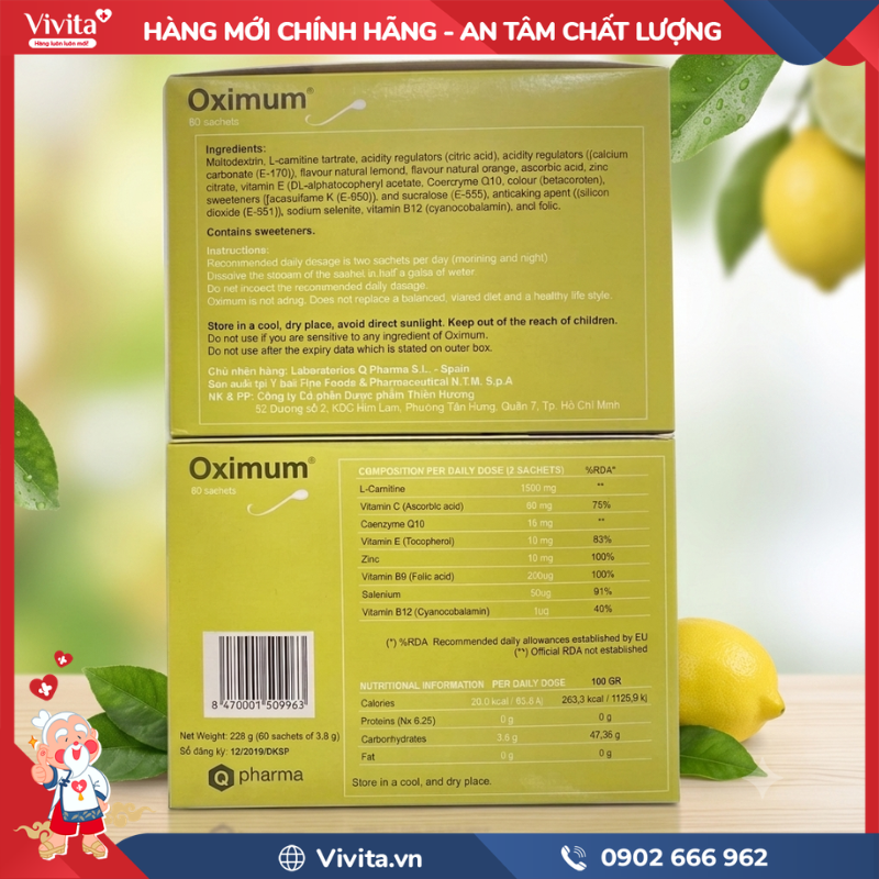 Thành phần của Oximum