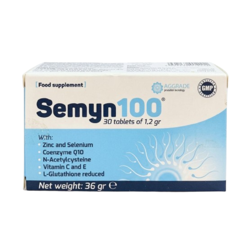 Viên uống Semyn 100 của Ý hỗ trợ sức khỏe sinh sản nam giới, cải thiện chất lượng tinh trùng (Hộp 3 vỉ x 10 viên)