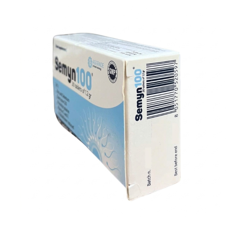 Viên uống Semyn 100 của Ý hỗ trợ sức khỏe sinh sản nam giới, cải thiện chất lượng tinh trùng (Hộp 3 vỉ x 10 viên)