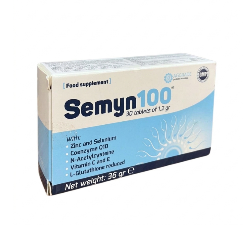 Viên uống Semyn 100 của Ý hỗ trợ sức khỏe sinh sản nam giới, cải thiện chất lượng tinh trùng (Hộp 3 vỉ x 10 viên)