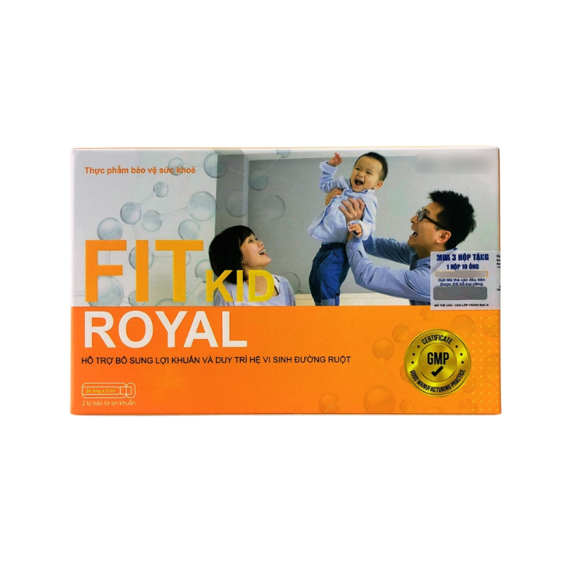 Men tiêu hóa Fit Kid ROYAL bổ sung lợi khuẩn, hỗ trợ cân bằng hệ vi sinh đường ruột và cải thiện rối loạn tiêu hóa (Hộp 20 ống x 5ml)