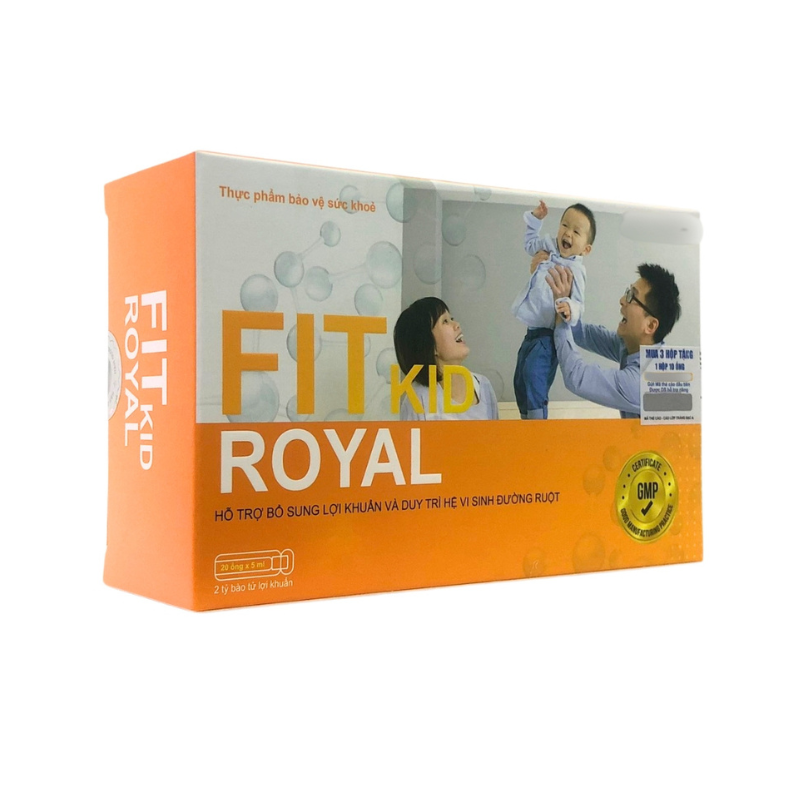 Men tiêu hóa Fit Kid ROYAL bổ sung lợi khuẩn, hỗ trợ cân bằng hệ vi sinh đường ruột và cải thiện rối loạn tiêu hóa (Hộp 20 ống x 5ml)