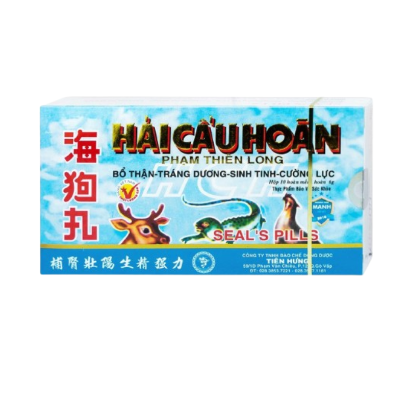 Hải Cẩu Hoàn Phạm Thiên Long hỗ trợ bổ thận, tráng dương và chăm sóc sức khỏe sinh lý nam giới (Hộp 10 viên)
