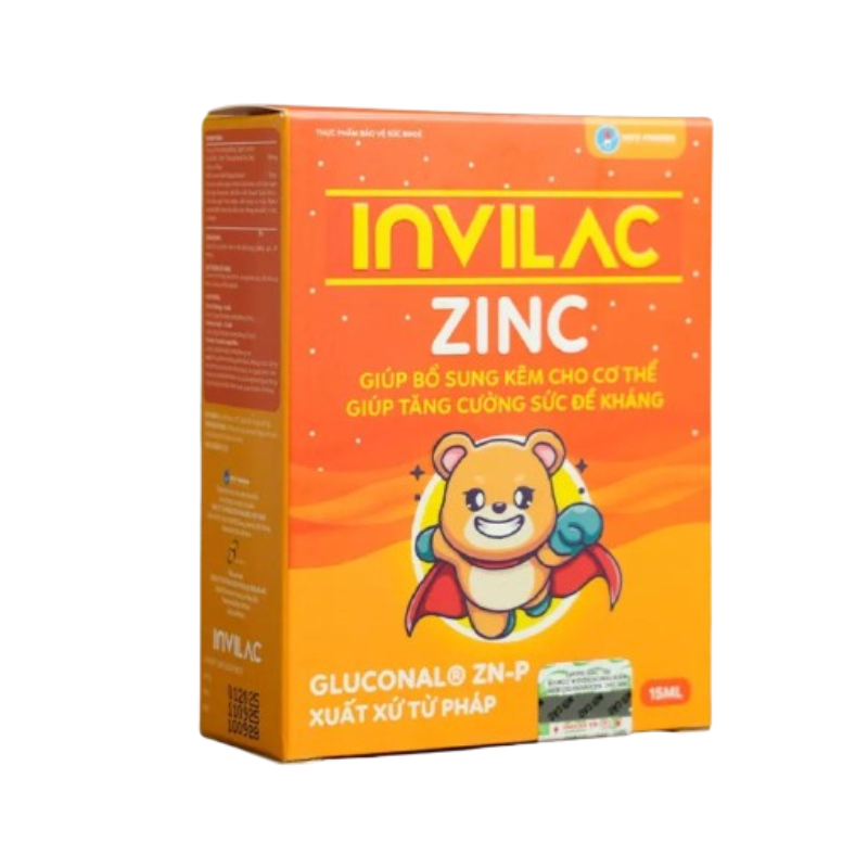 Invilac ZinC giúp bổ sung kẽm cho cơ thể, hỗ trợ nâng cao sức đề kháng (Hộp 15ml)