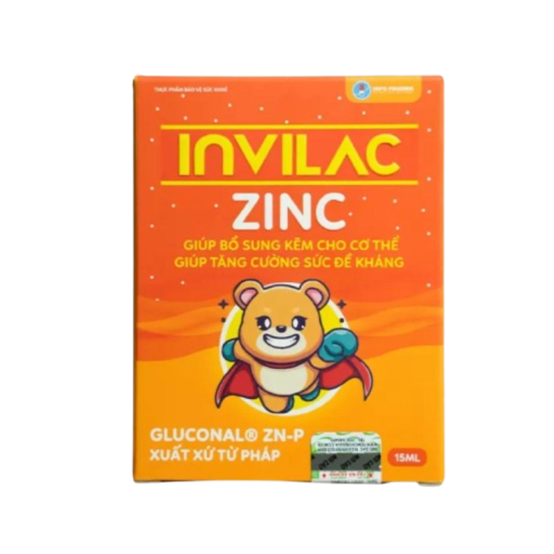 Invilac ZinC giúp bổ sung kẽm cho cơ thể, hỗ trợ nâng cao sức đề kháng (Hộp 15ml)
