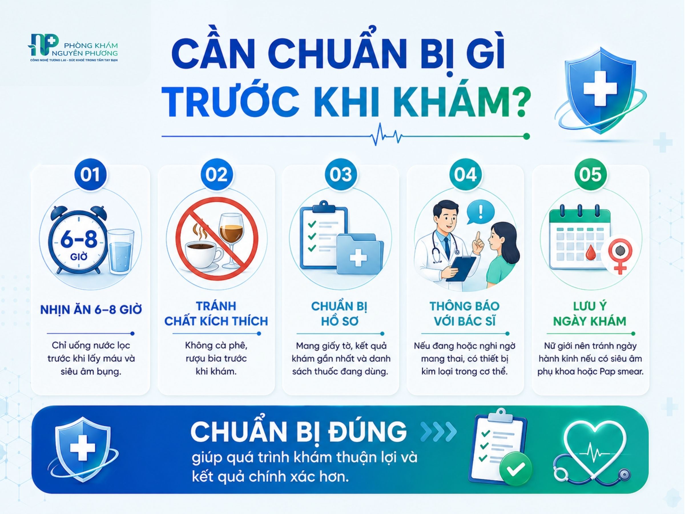 Hướng dẫn chuẩn bị trước khi khám sức khỏe giúp quá trình kiểm tra chính xác và thuận lợi