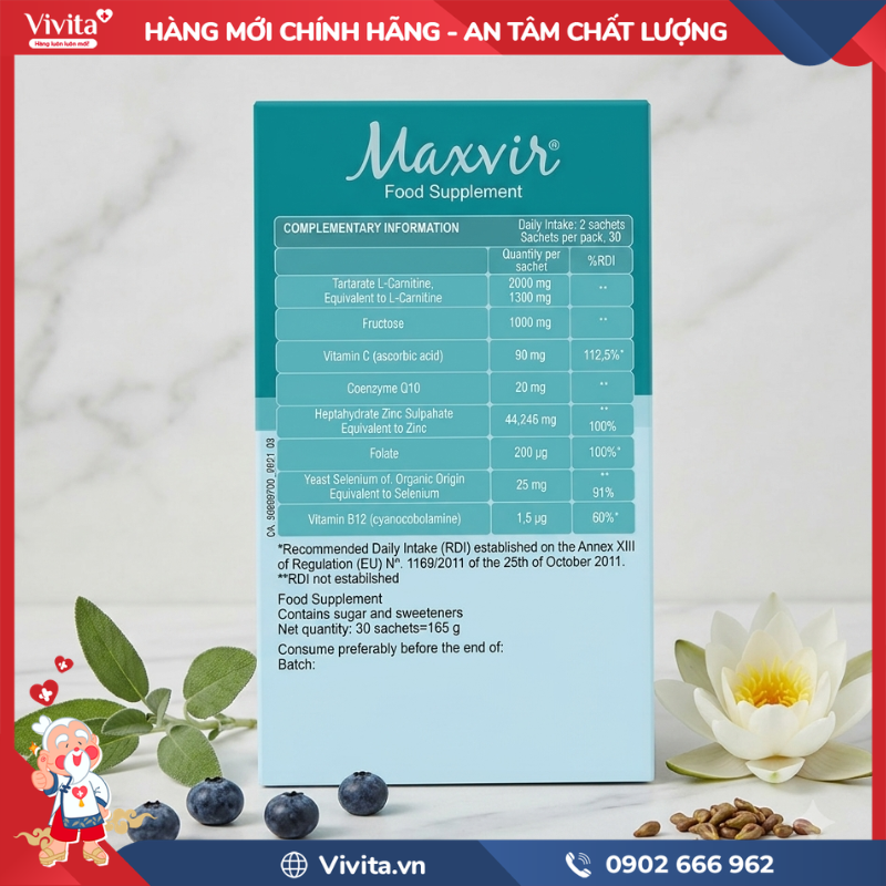Thành phần của Maxvir Food Supplement