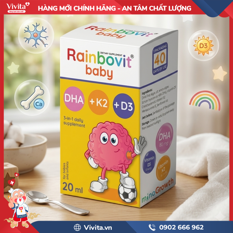 Thành phần của Rainbovit Baby DHA + K2 + D3