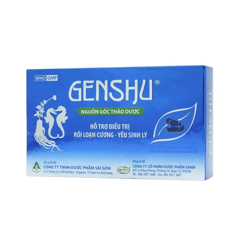 Thuốc Genshu Sagopha hỗ trợ điều trị rối loạn cương, yếu sinh lý (Hộp 3 vỉ x 10 viên)