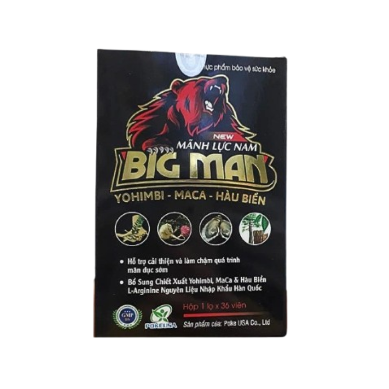 New Mãnh Lực Nam Big Man hỗ trợ bổ thận, tráng dương và chăm sóc sức khỏe sinh lý nam giới (Hộp 36 viên)